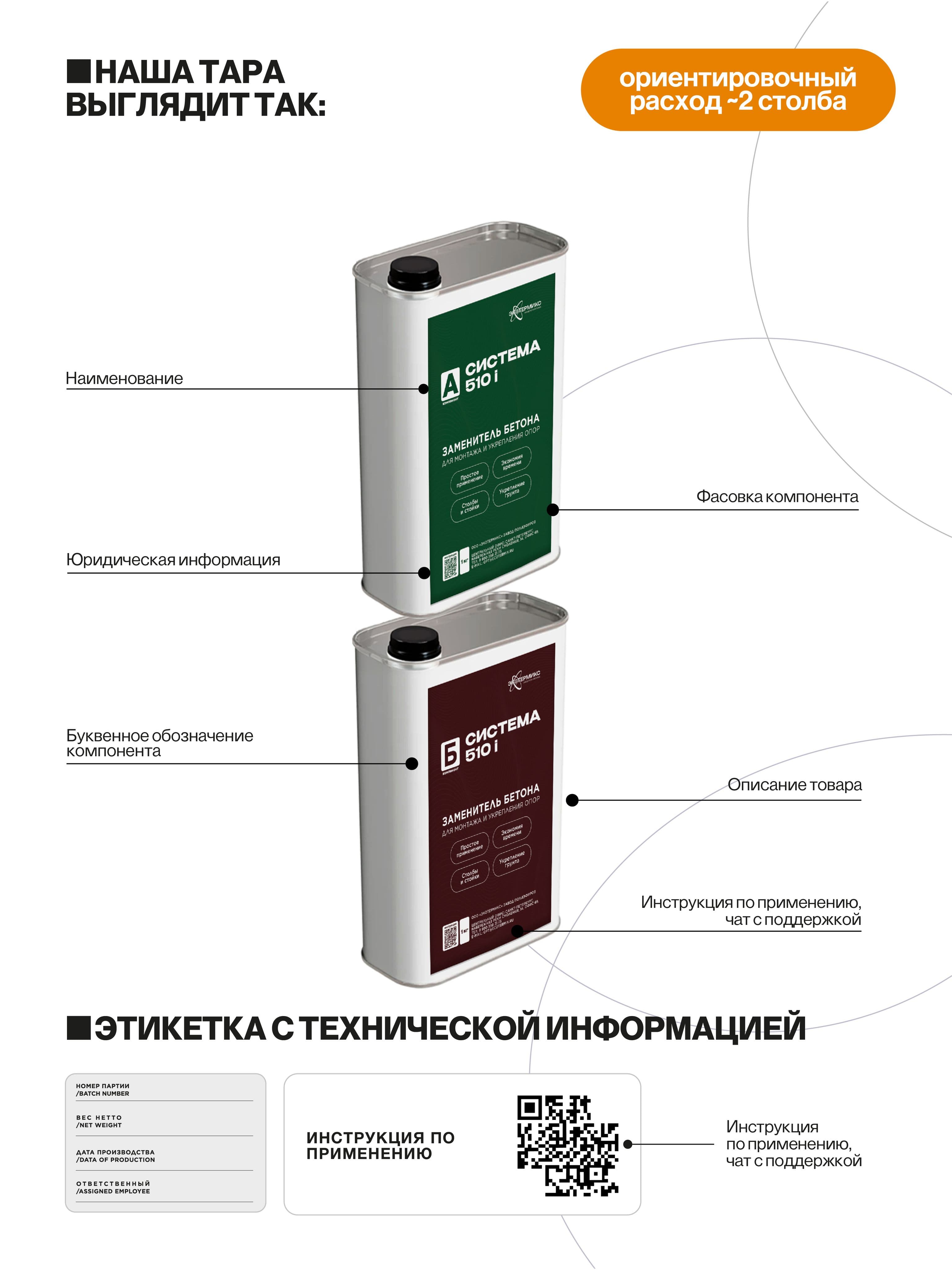 Заменитель бетона для столбов, 2 кг