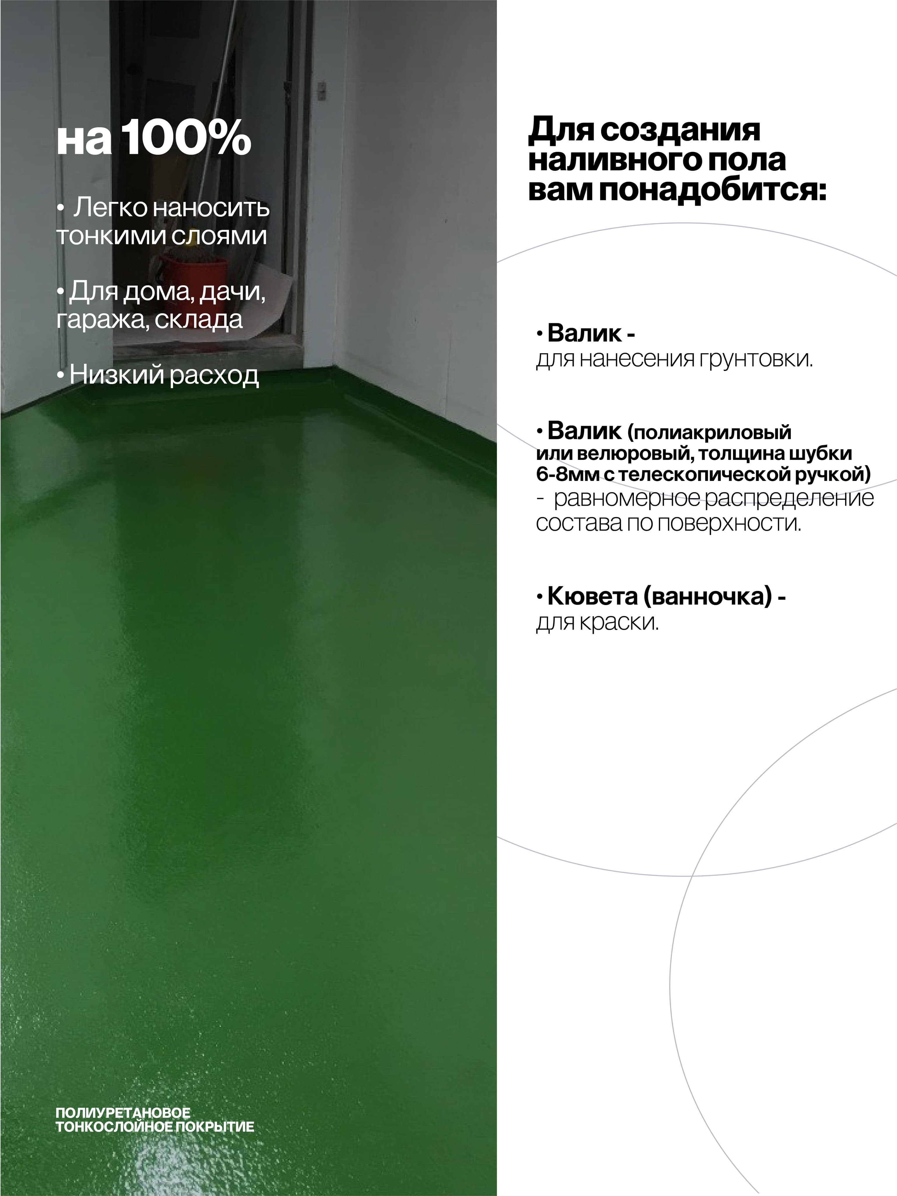 Наливной пол, полиуретановое покрытие, серый, 20 кг