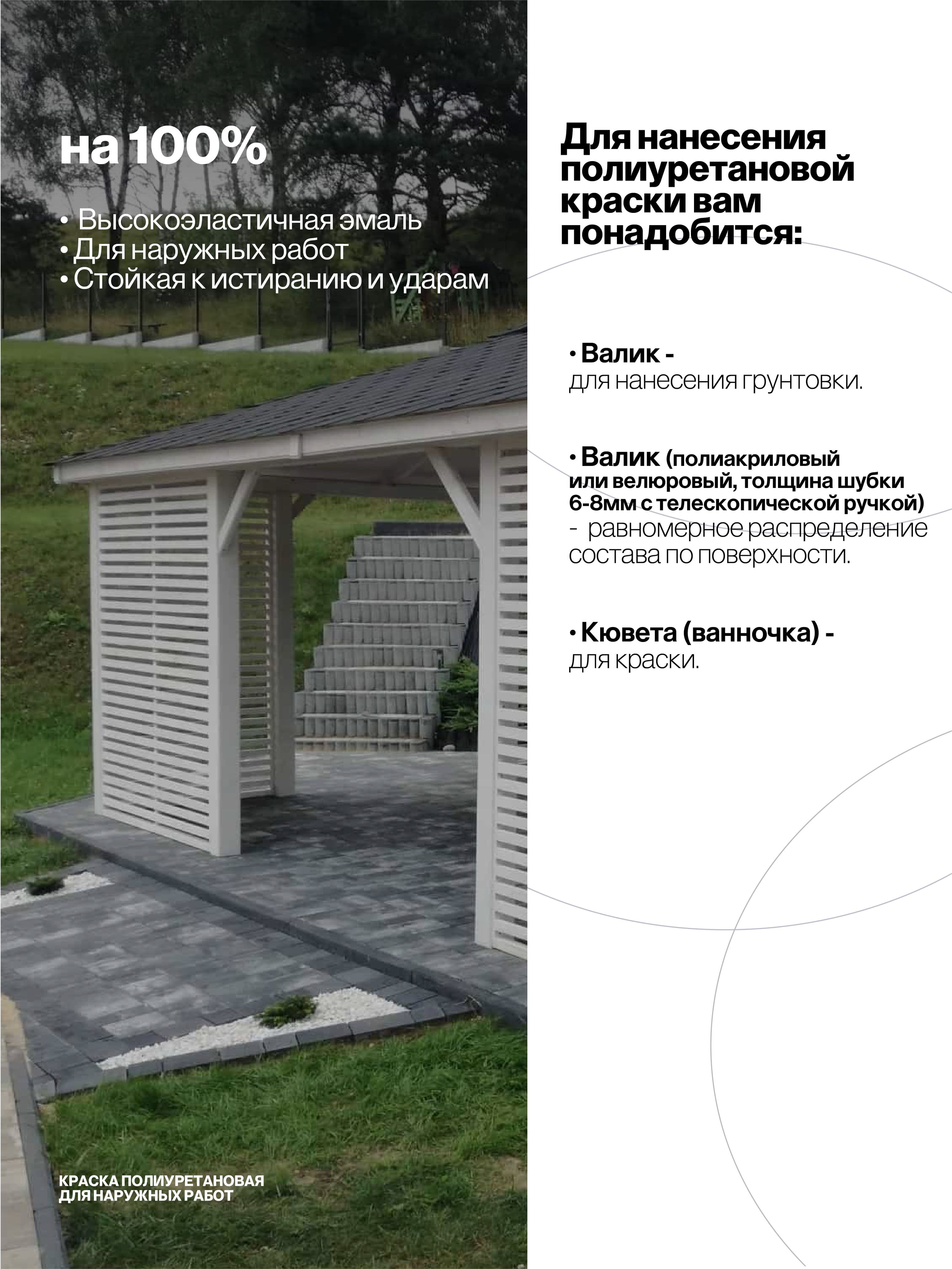 Краска уличная полиуретановая, серая, 10 кг