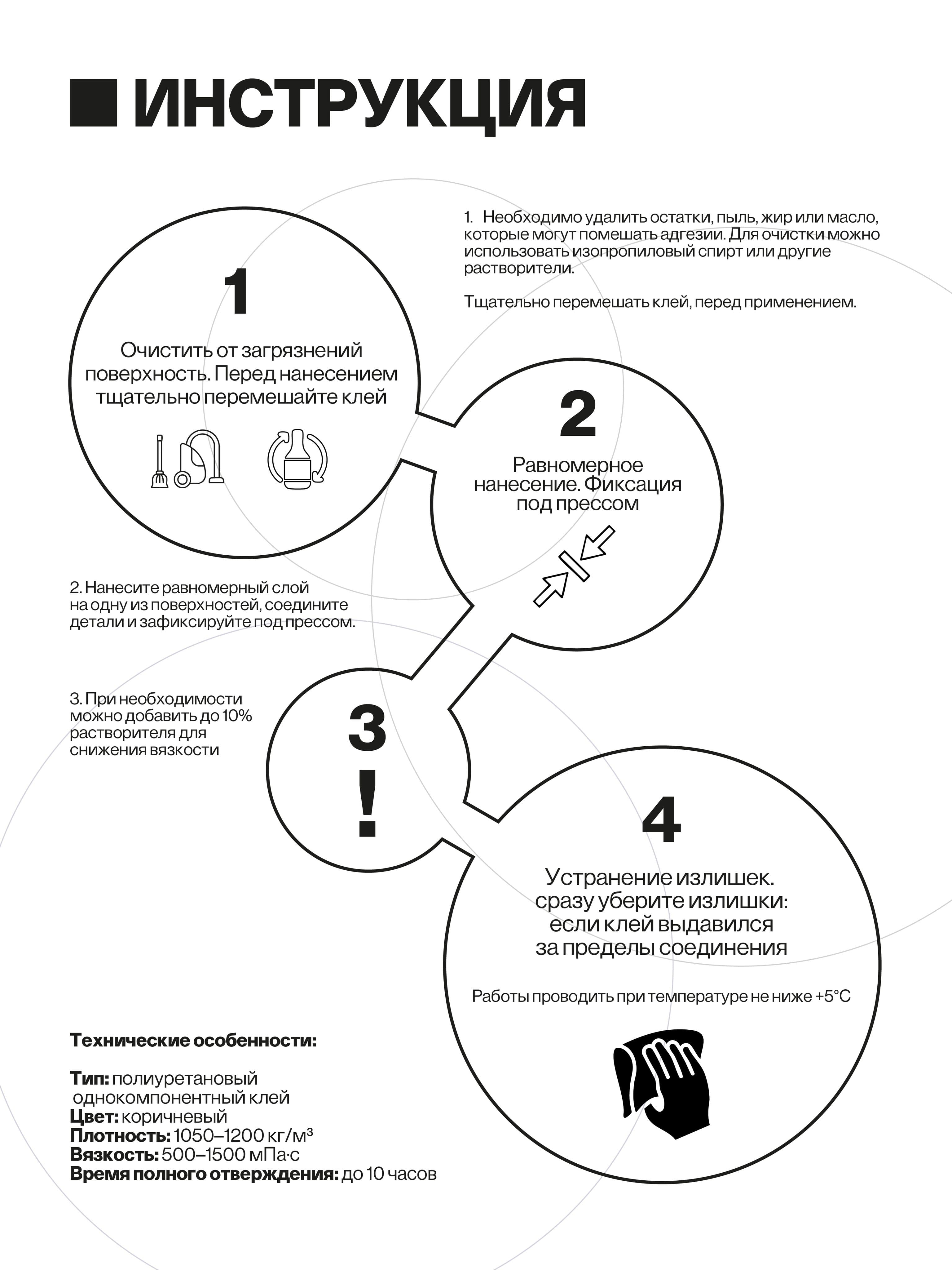 Полиуретановый клей для поролона, кожи и ткани, 1 кг