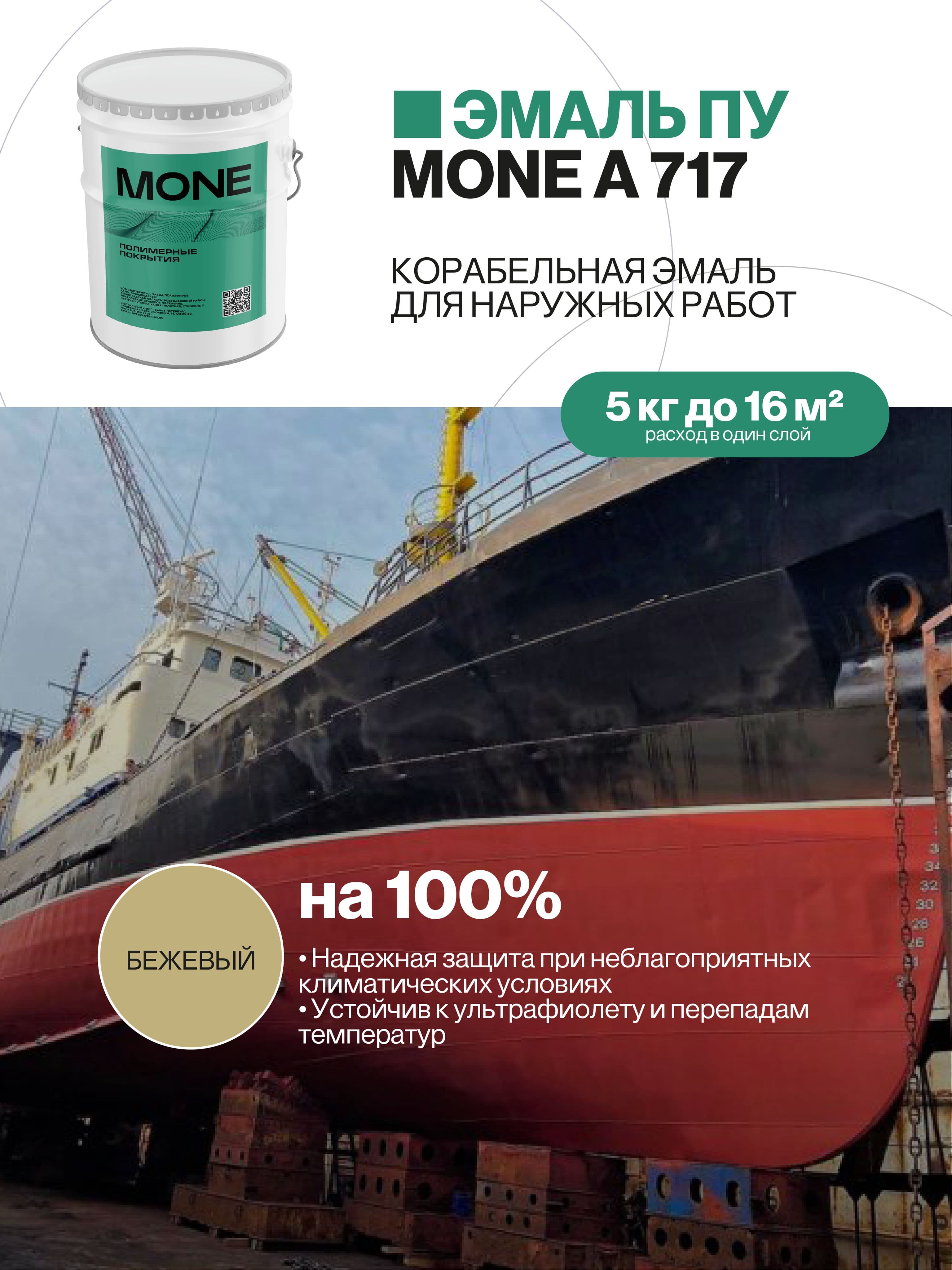Краска корабельная, полиуретановое покрытие, бежевая, 5 кг