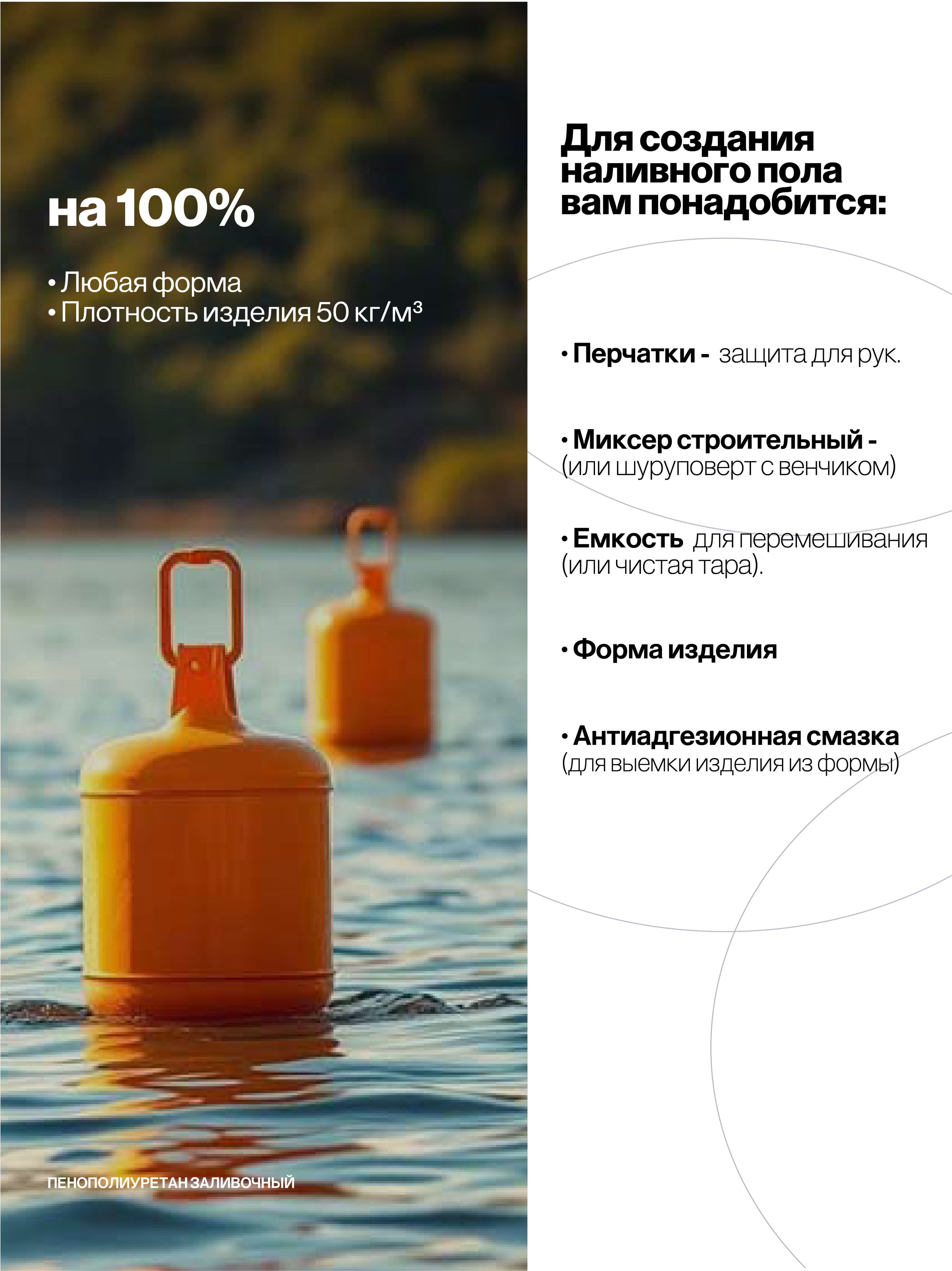 Пенополиуретан заливочный, 50 кг/м3, 2 кг